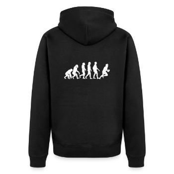 Evolution Rugby Football - Unisex Premium Organic Zip Hoodie - black - Back - Nico (187cm)