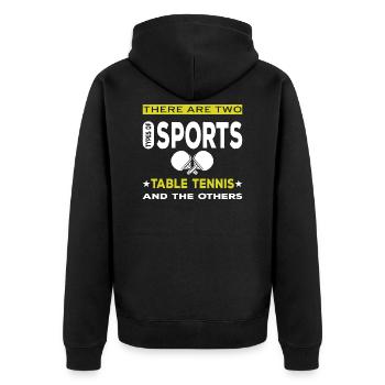 Table tennis table tennis - Unisex Premium Organic Zip Hoodie - black - Back - Nico (187cm)