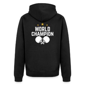 Table tennis table tennis - Unisex Premium Organic Zip Hoodie - black - Back - Nico (187cm)