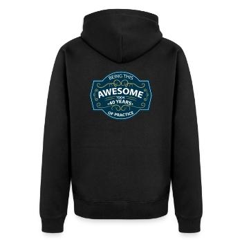 40ème anniversaire - Veste à capuche bio Premium Unisexe - noir - Dos - Nico (187cm)