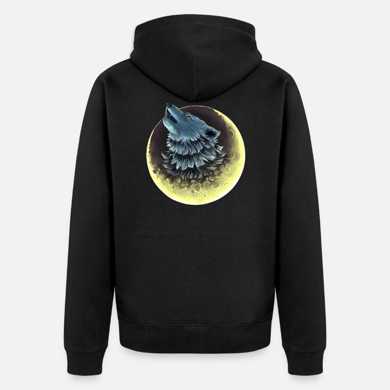 Wolf Canis Lupus - Unisex Premium Bio Zip Hoodie - Schwarz