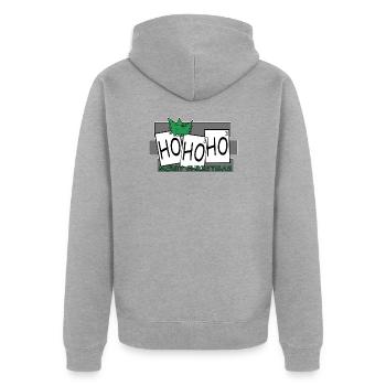 Weihnacht Weihnachten Weihnacht Weihnachten - Unisex Premium Bio Zip Hoodie - Grau meliert - Hinten - Nico (187cm)