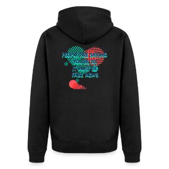 70ème anniversaire - Veste à capuche bio Premium Unisexe - noir - Dos - Nico (187cm)