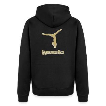Turnen Turner - Unisex Premium Bio Zip Hoodie - Schwarz - Hinten - Nico (187cm)
