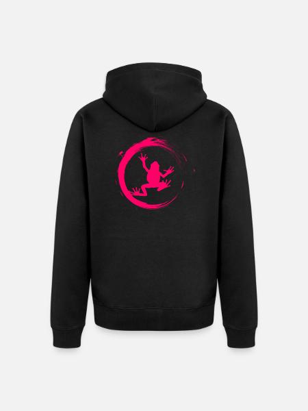 frog - Unisex Premium Organic Zip Hoodie - black
