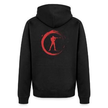 biathlon - Unisex Premium Organic Zip Hoodie - black - Back - Nico (187cm)