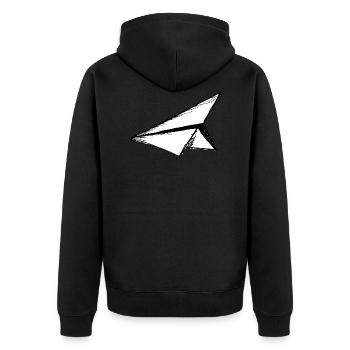 avion en papier - Veste à capuche bio Premium Unisexe - noir - Dos - Nico (187cm)