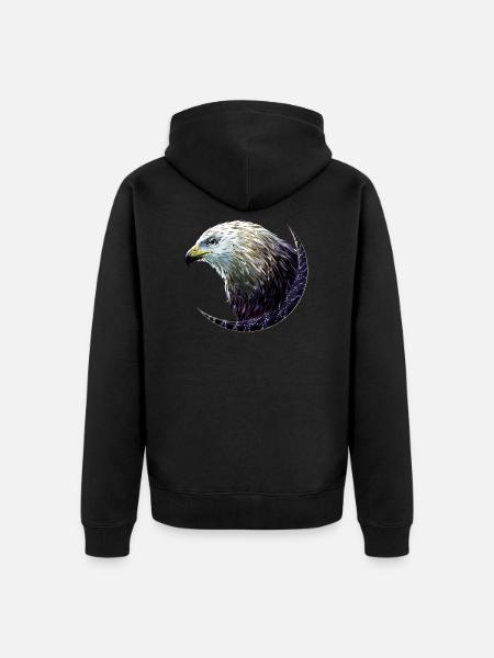 Adler - Unisex Premium Bio Zip Hoodie - Schwarz