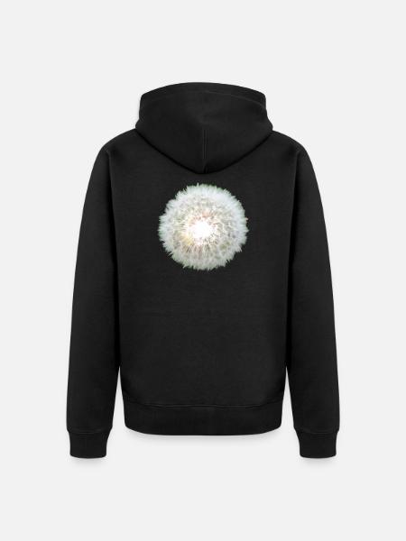 dandelion - Unisex Premium Organic Zip Hoodie - black