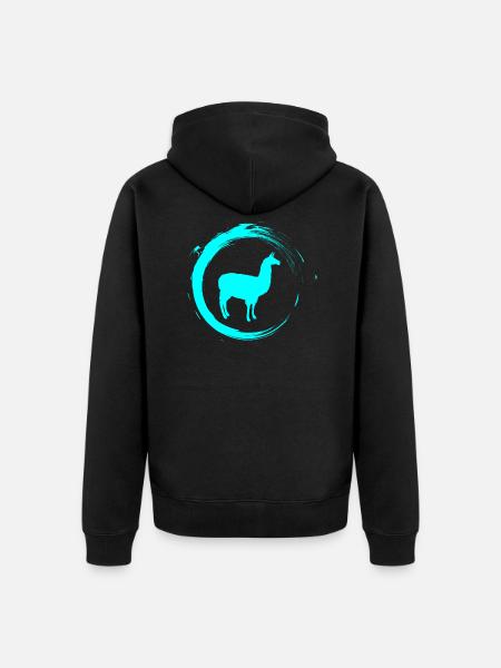 Alpaca Lama - Unisex Premium Organic Zip Hoodie - black