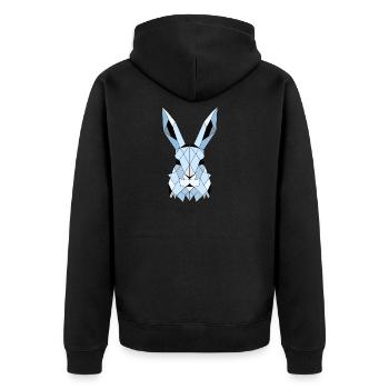 geometrischer Hase - Unisex Premium Bio Zip Hoodie - Schwarz - Hinten - Nico (187cm)