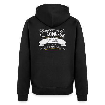 Clarinette Musique Drôle Cadeau - Veste à capuche bio Premium Unisexe - noir - Dos - Nico (187cm)