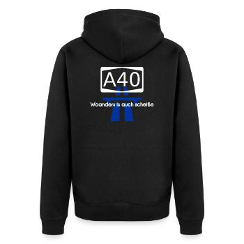 A40 motorway - Unisex Premium Organic Zip Hoodie - black - Back - Nico (187cm)