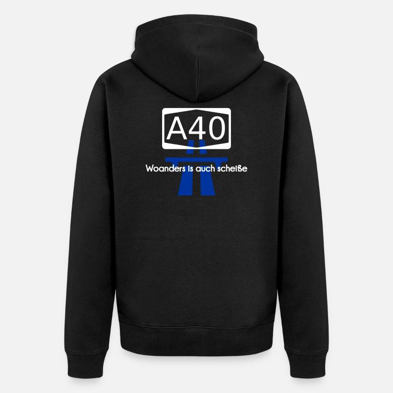 Autoroute A40 - Veste à capuche bio Premium Unisexe - noir