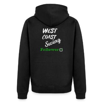 Cadeau d'atelier de suiveur de leader sur la côte ouest - Veste à capuche bio Premium Unisexe - noir - Dos - Nico (187cm)