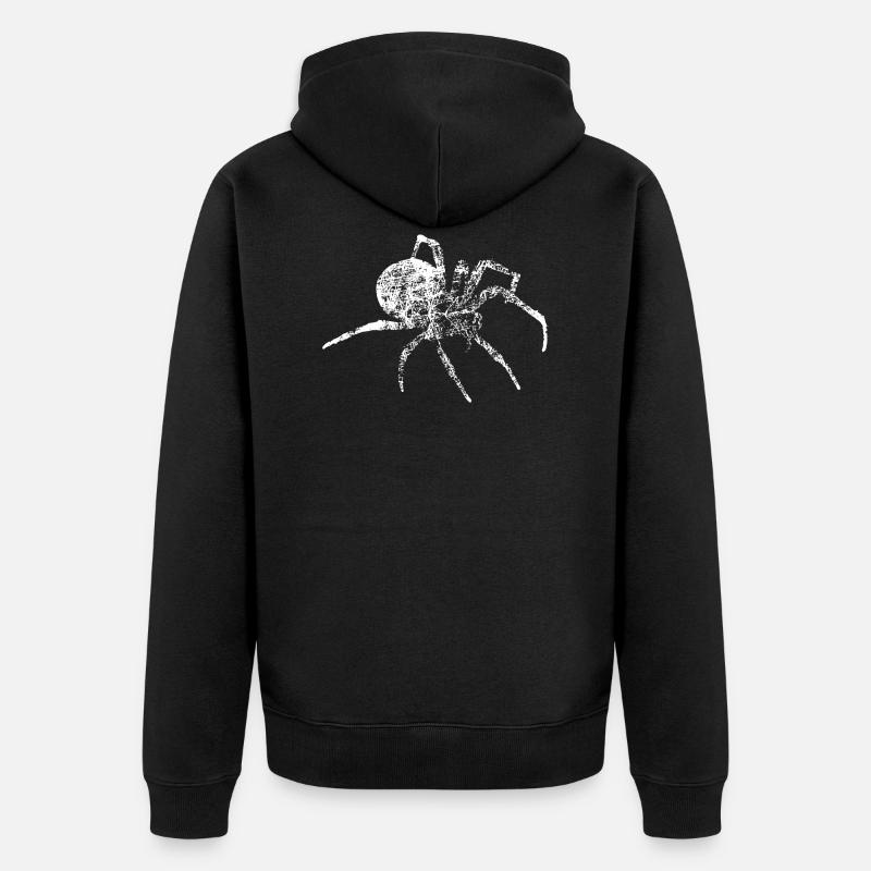 Grunge araignée - spider distressed - Veste à capuche bio Premium Unisexe - noir