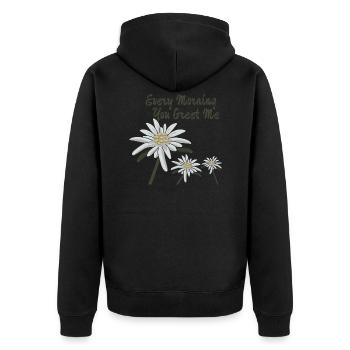 Edelweiss Edelweiss Every Morning You Greet Me - Veste à capuche bio Premium Unisexe - noir - Dos - Nico (187cm)