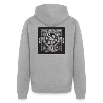 Vape smokers - Unisex Premium Organic Zip Hoodie - heather grey - Back - Nico (187cm)