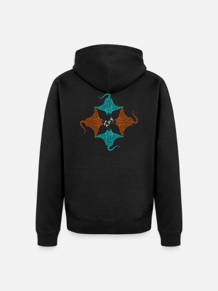 Rochen - Unisex Premium Bio Zip Hoodie - Schwarz