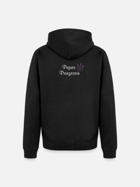 Papas Prinzessin - Unisex Premium Bio Zip Hoodie - Schwarz