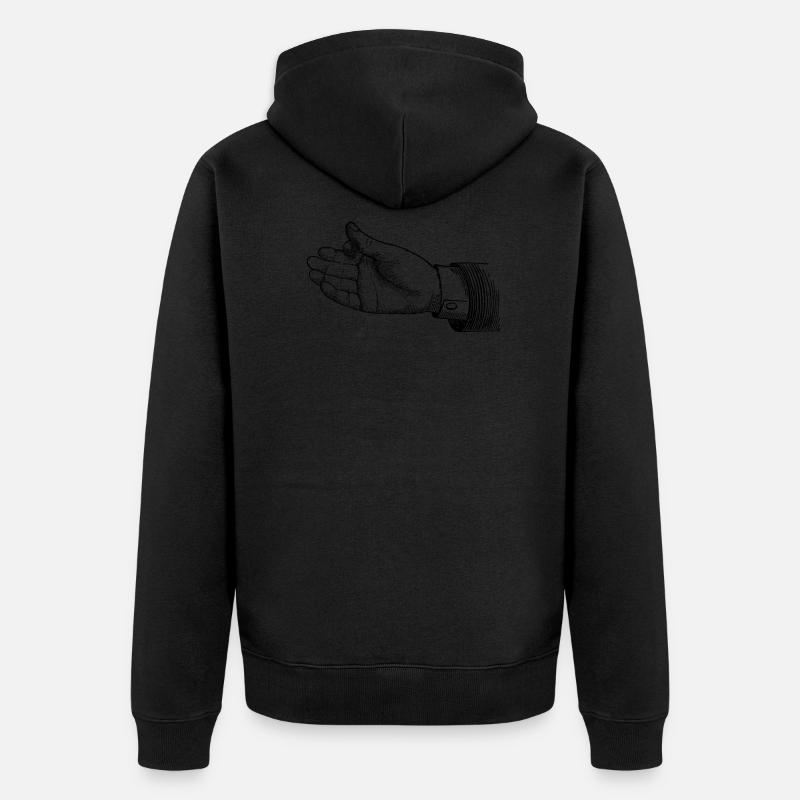 Hand mit Murmel - Unisex Premium Bio Zip Hoodie - Schwarz
