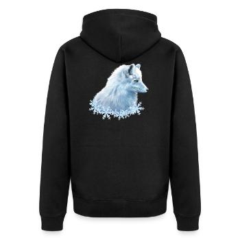 Polarfuchs - Unisex Premium Bio Zip Hoodie - Schwarz - Hinten - Nico (187cm)