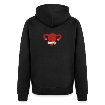 Cuterus Hebamme Uterus Feminismus gynäkologe - Unisex Premium Bio Zip Hoodie - Schwarz - Hinten - Nico (187cm)