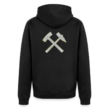 Good luck! Logo Mallet and Iron Jewelry Bling - Unisex Premium Organic Zip Hoodie - black - Back - Nico (187cm)