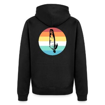 Windsurfer - Unisex Premium Bio Zip Hoodie - Schwarz - Hinten - Nico (187cm)