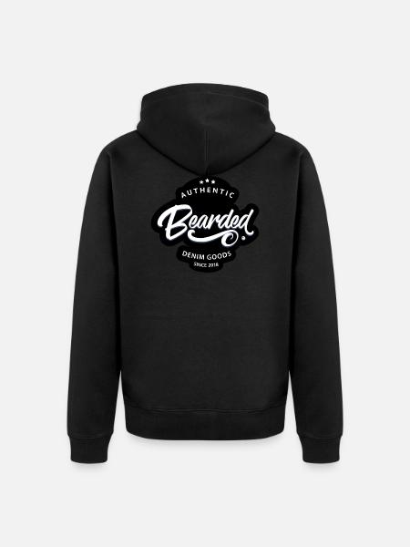 Bearded Denim Goods Netrok - Unisex Premium Organic Zip Hoodie - black