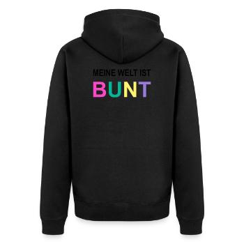 MON MONDE EST COLORÉ ! EDITION LIMITÉE - Veste à capuche bio Premium Unisexe - noir - Dos - Nico (187cm)