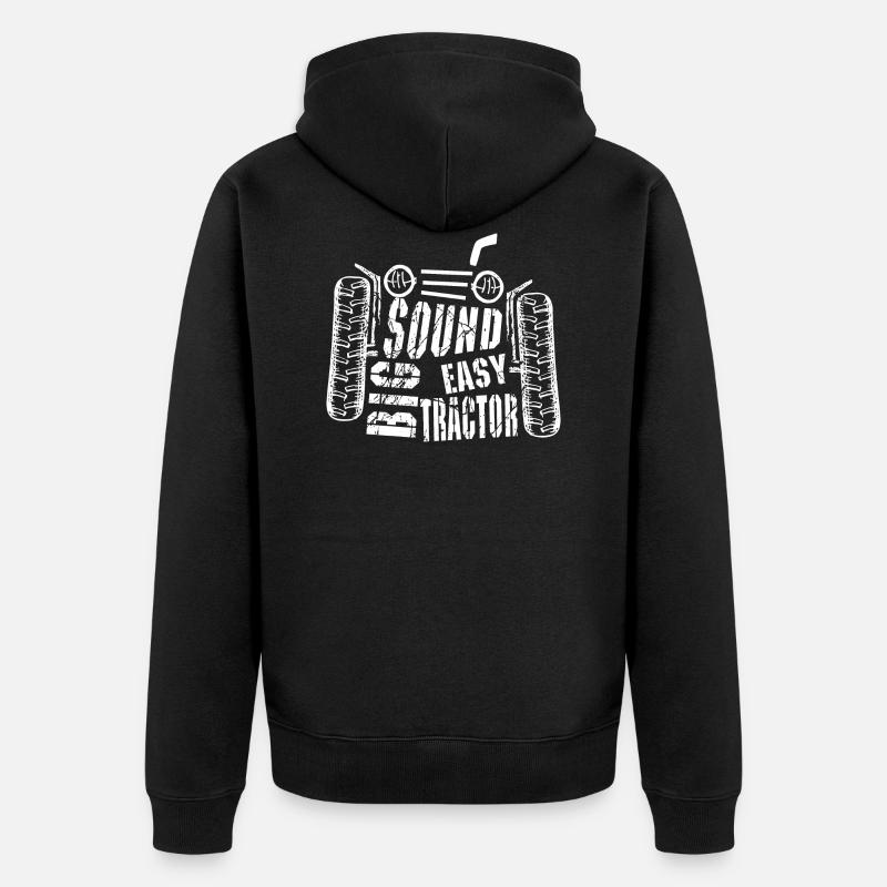 tractor pulling - Unisex Premium Organic Zip Hoodie - black