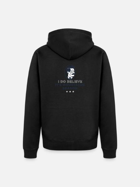 Twirly mustache Mustache Mustache Mustache - Unisex Premium Organic Zip Hoodie - black