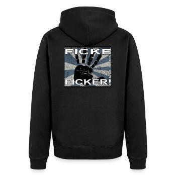 Don't fuck the fucker! 01 - Unisex Premium Organic Zip Hoodie - black - Back - Nico (187cm)