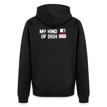 Disc Disquette Floppydisk Retro C64 Amiga - Veste à capuche bio Premium Unisexe - noir - Dos - Nico (187cm)