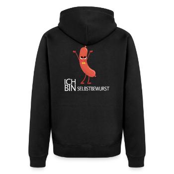Saucisse Sausage Confiance en soi Motivation - Veste à capuche bio Premium Unisexe - noir - Dos - Nico (187cm)