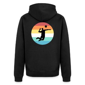 Volleyball players - Unisex Premium Organic Zip Hoodie - black - Back - Nico (187cm)