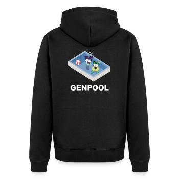Genpool Lustiges Biologie Shirt - Unisex Premium Bio Zip Hoodie - Schwarz - Hinten - Nico (187cm)