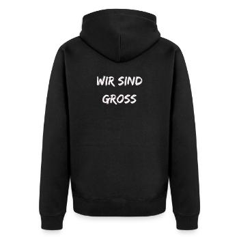 WE ARE TALL - Unisex Premium Organic Zip Hoodie - black - Back - Nico (187cm)