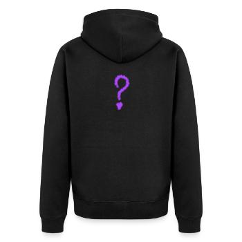 Conception des points d’interrogation violet - Veste à capuche bio Premium Unisexe - noir - Dos - Nico (187cm)