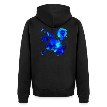 gxp psychedelic color gradient pattern WF blue - Unisex Premium Organic Zip Hoodie - black - Back - Nico (187cm)
