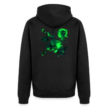 gxp psychedelic color gradient pattern WF gruen - Unisex Premium Organic Zip Hoodie - black - Back - Nico (187cm)