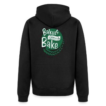 Backen Bäcker Geschenk Leidenschaft Hobby Beruf - Unisex Premium Bio Zip Hoodie - Schwarz - Hinten - Nico (187cm)