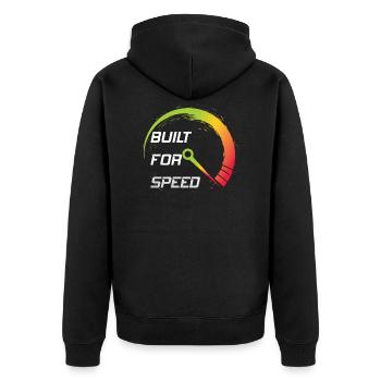 Speed Tacho Turbo Boost Ladedruck Geschenk Tuning - Unisex Premium Bio Zip Hoodie - Schwarz - Hinten - Nico (187cm)