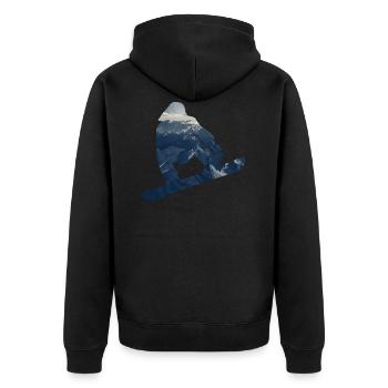 Snowboarder Doppelbelichtung - Unisex Premium Bio Zip Hoodie - Schwarz - Hinten - Nico (187cm)