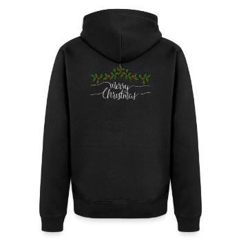 Frohe Weihnachten Weihnachtsgeschenk - Unisex Premium Bio Zip Hoodie - Schwarz - Hinten - Nico (187cm)