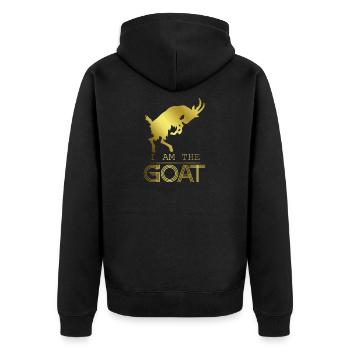 Goat | Greatest of all time goat buck | gift - Unisex Premium Organic Zip Hoodie - black - Back - Nico (187cm)