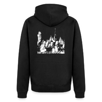 Mon vieux village - village historique à la maison - Veste à capuche bio Premium Unisexe - noir - Dos - Nico (187cm)