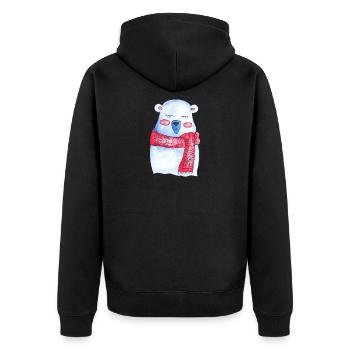 Winter Bear / Snow Bear - X Mas & Imprimé de Noël - Veste à capuche bio Premium Unisexe - noir - Dos - Nico (187cm)