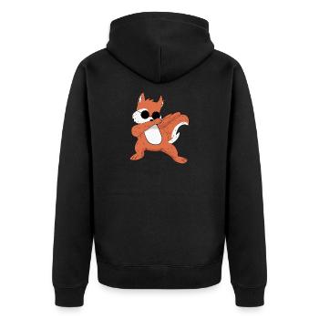 Dabbing Fox Dab Fox - Unisex Premium Organic Zip Hoodie - black - Back - Nico (187cm)